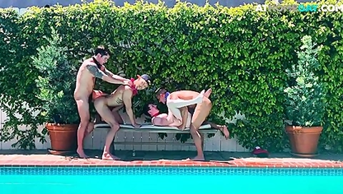 Outdoor Orgy Gays Enjoy Barebacking Anal Action At Home
